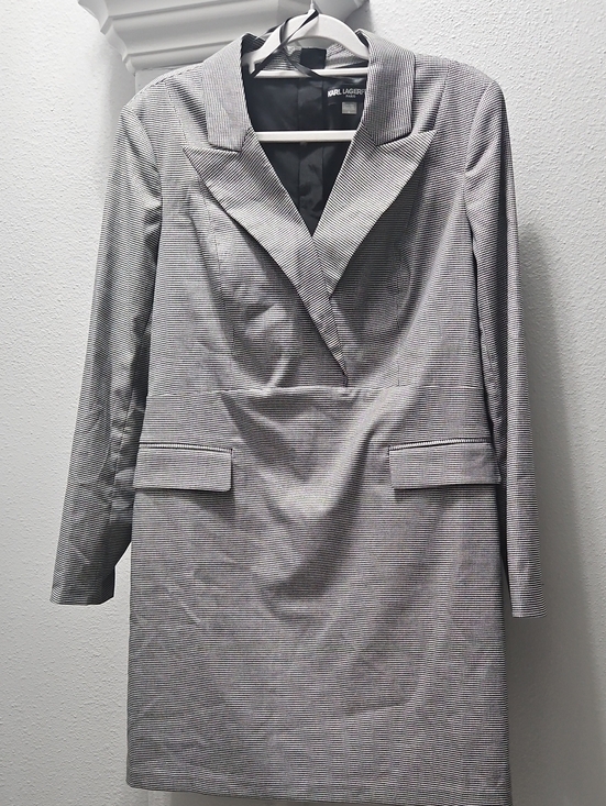 Karl Lagerfeld Dresses & Skirts - Karl Lagerfeld Black and White Micro-Check Long Tailored Dress